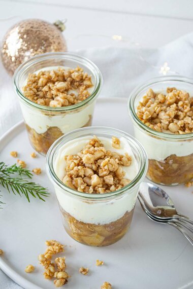 Apfel Trifle weihnachtlich zuckerfrei