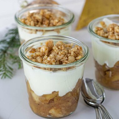 Apfel Trifle weihnachtlich zuckerfrei