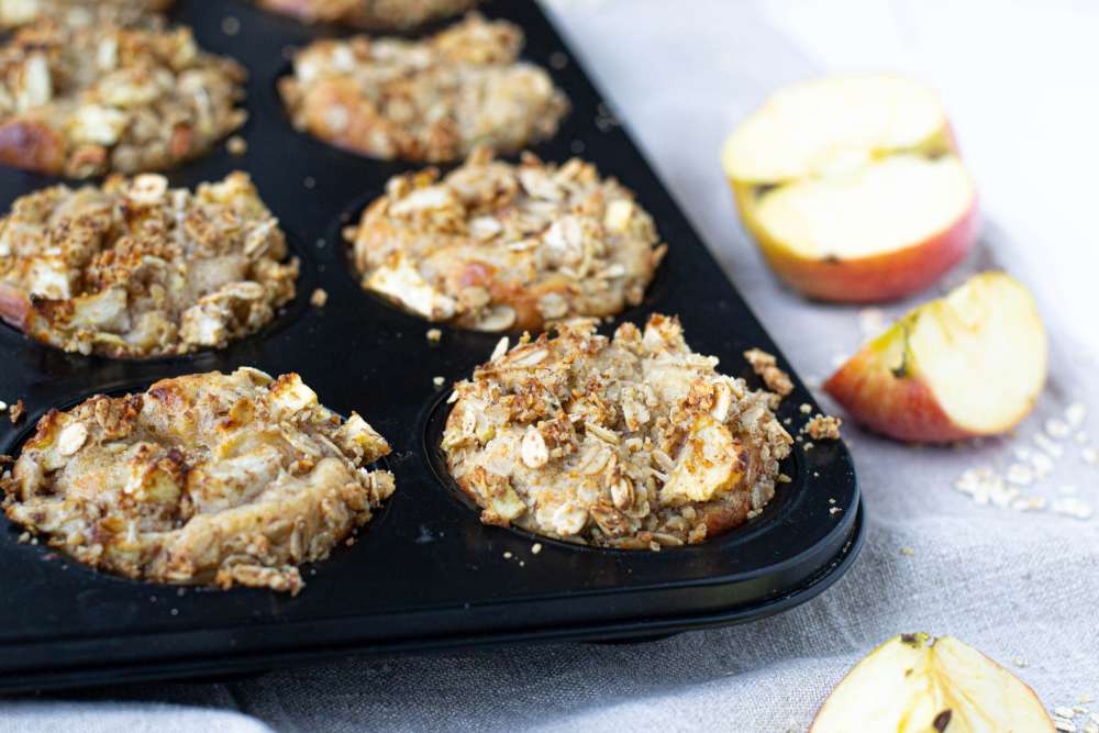 Apfel Müsli Muffins - besonders flaumig und mit Honig gesüßt