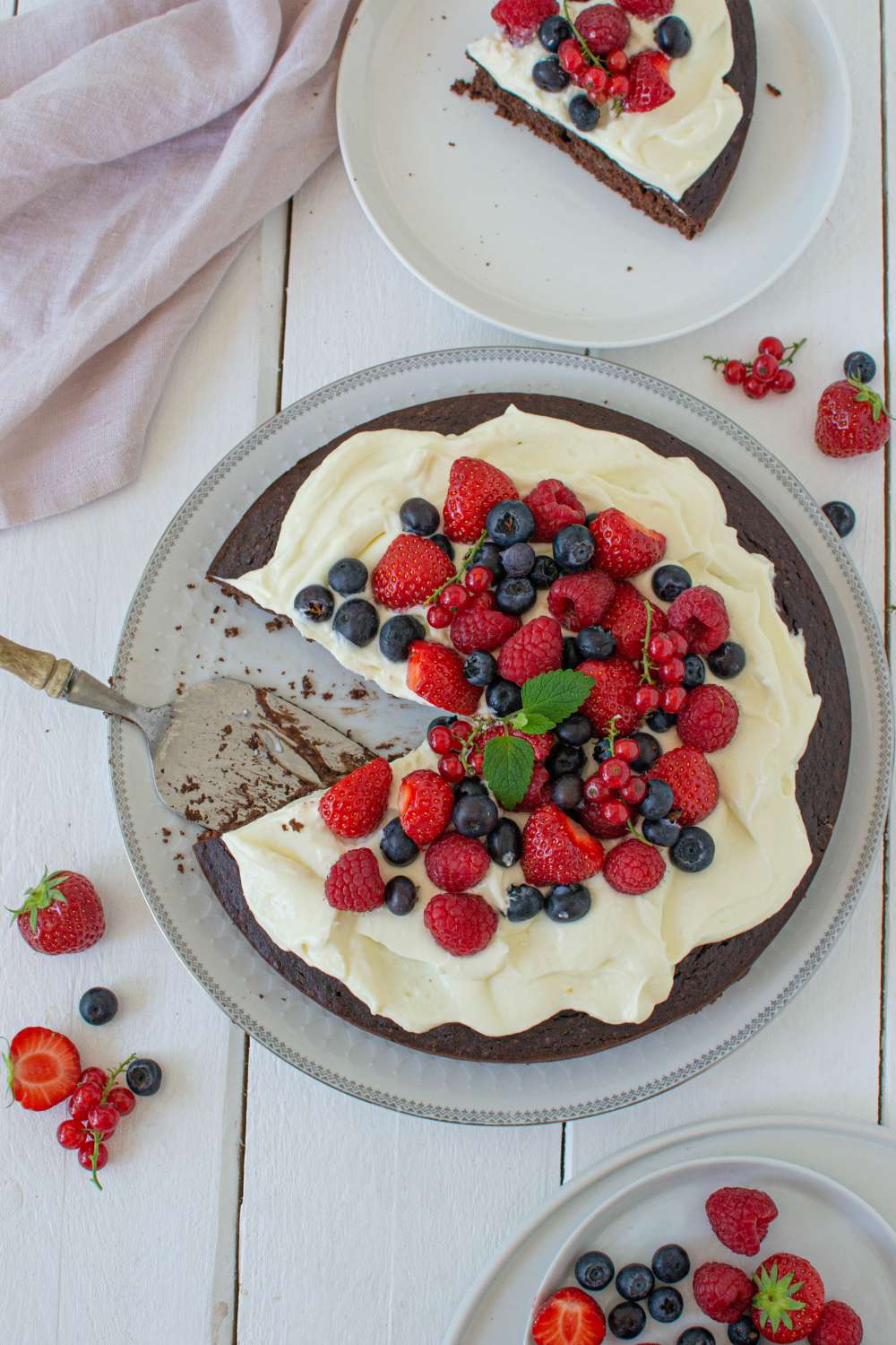 Naked Cake Beeren Mascarpone Torte Buchweizen glutenfrei