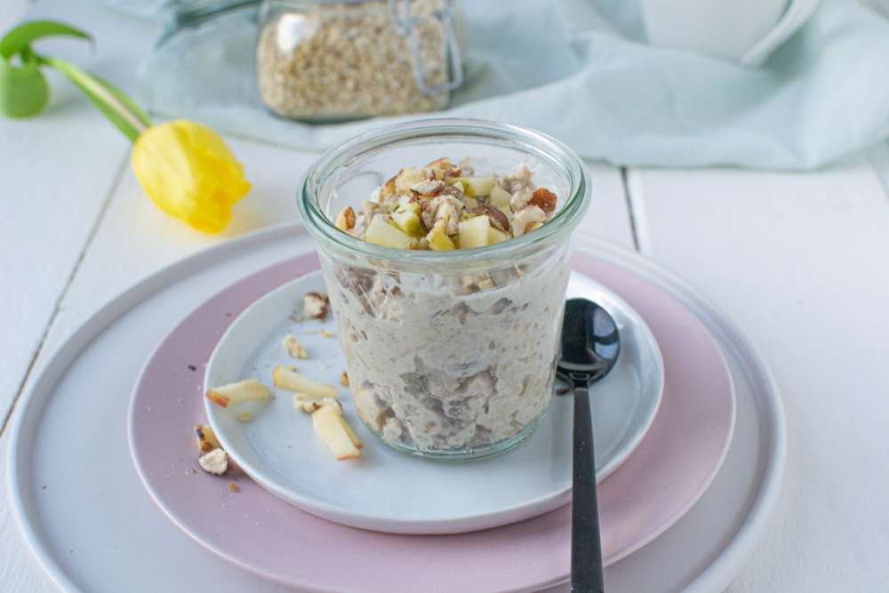 Birchermüsli - besonders eiweiß- und ballaststoffreich (glutenfrei & zuckerfrei)