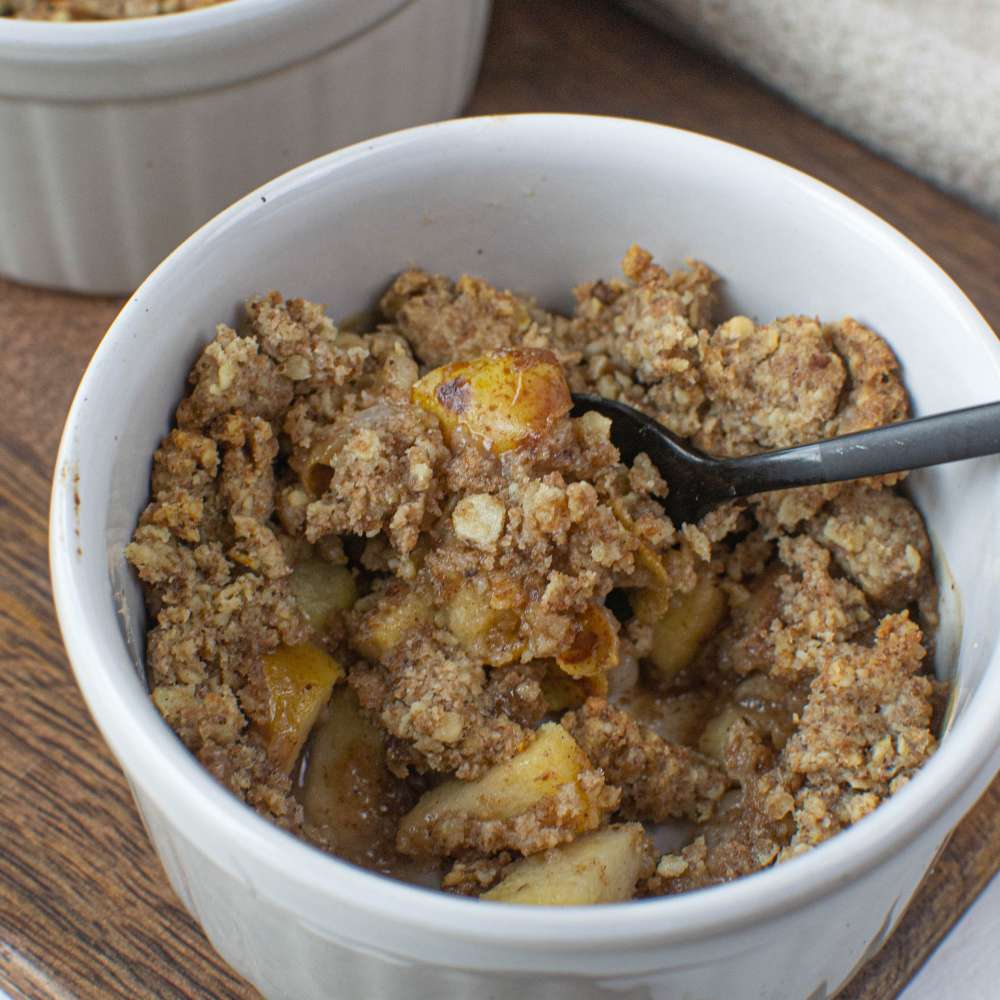 Birnen Crumble weihnachtlich Lebkuchengewürz