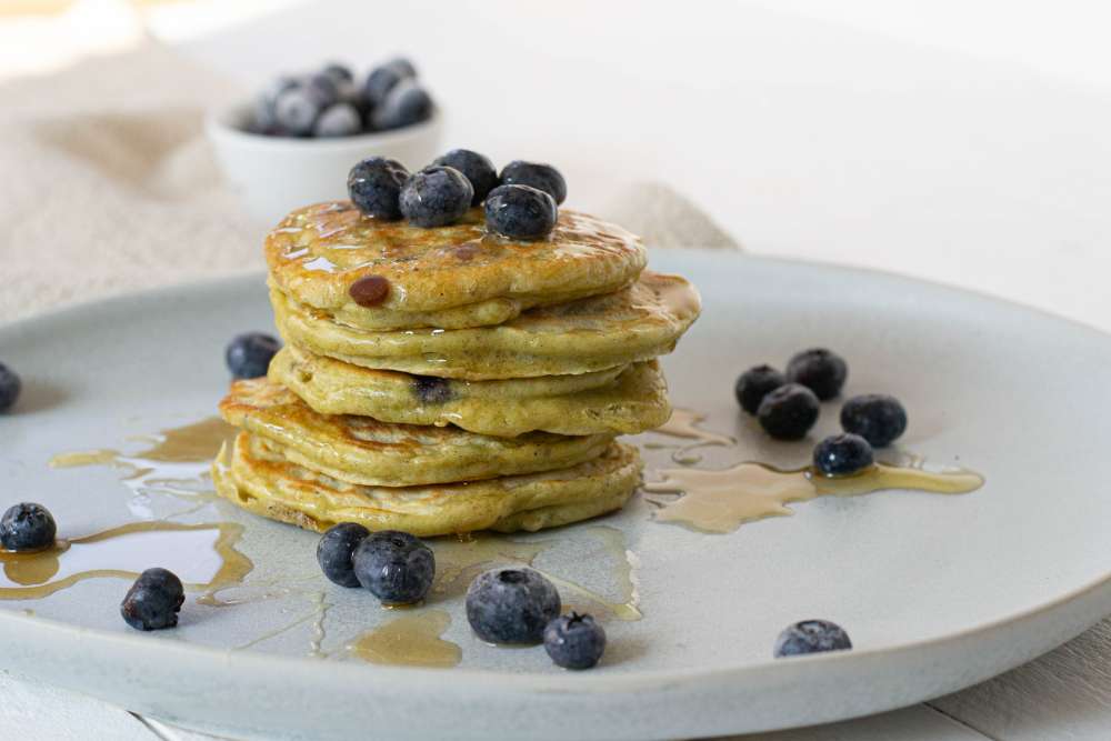 Pancakes mit Heidelbeeren ohne Zucker