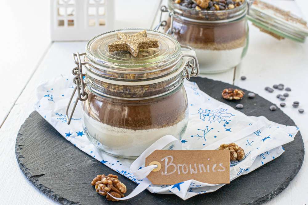 Nuss Brownies - Backmischung als Geschenk aus der Küche