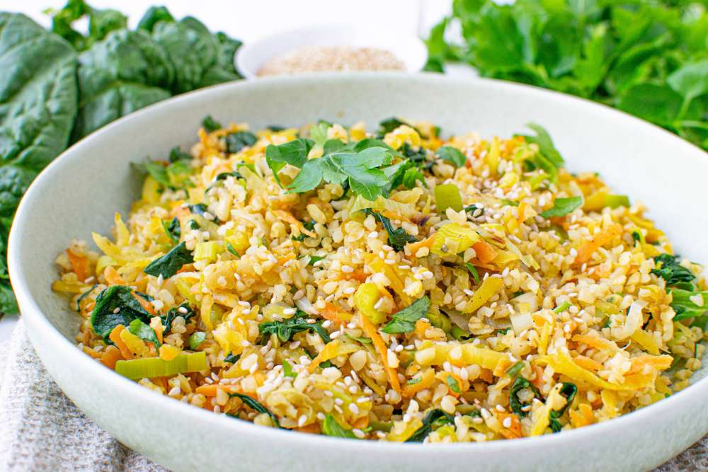 Bulgur Pfanne mit Sesam