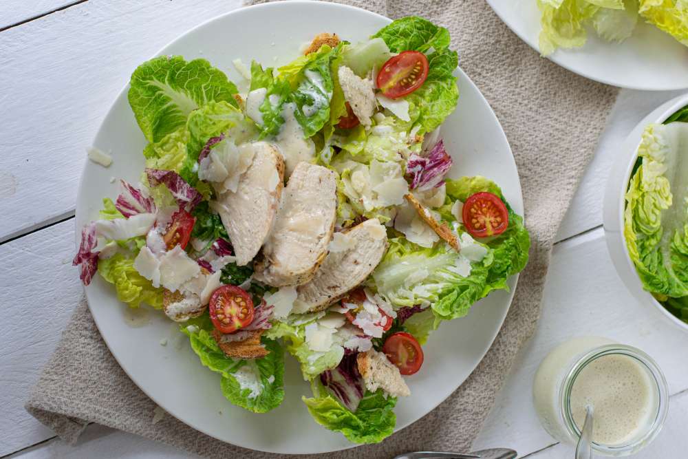 Caesar Salade mit leichtem Dressing