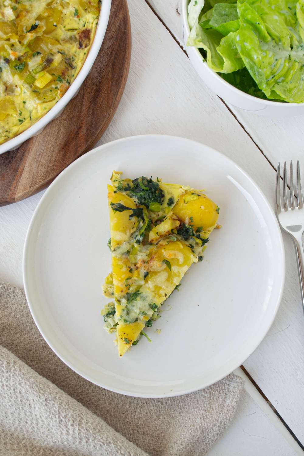 Frittata mit Spinat und Lauch Bärlauch Frühling