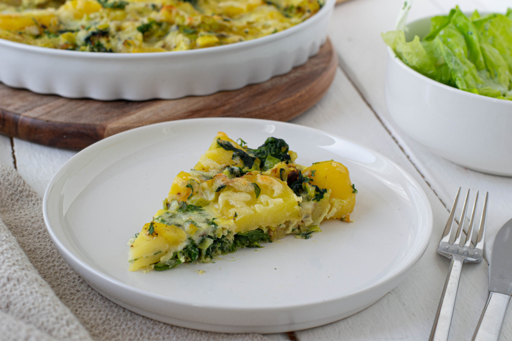 Frittata mit Spinat und Lauch - basisch und leicht