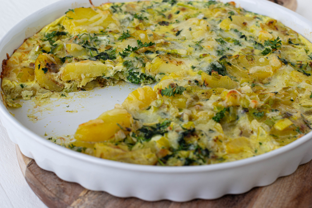 Frittata mit Spinat und Lauch - basisch und leicht