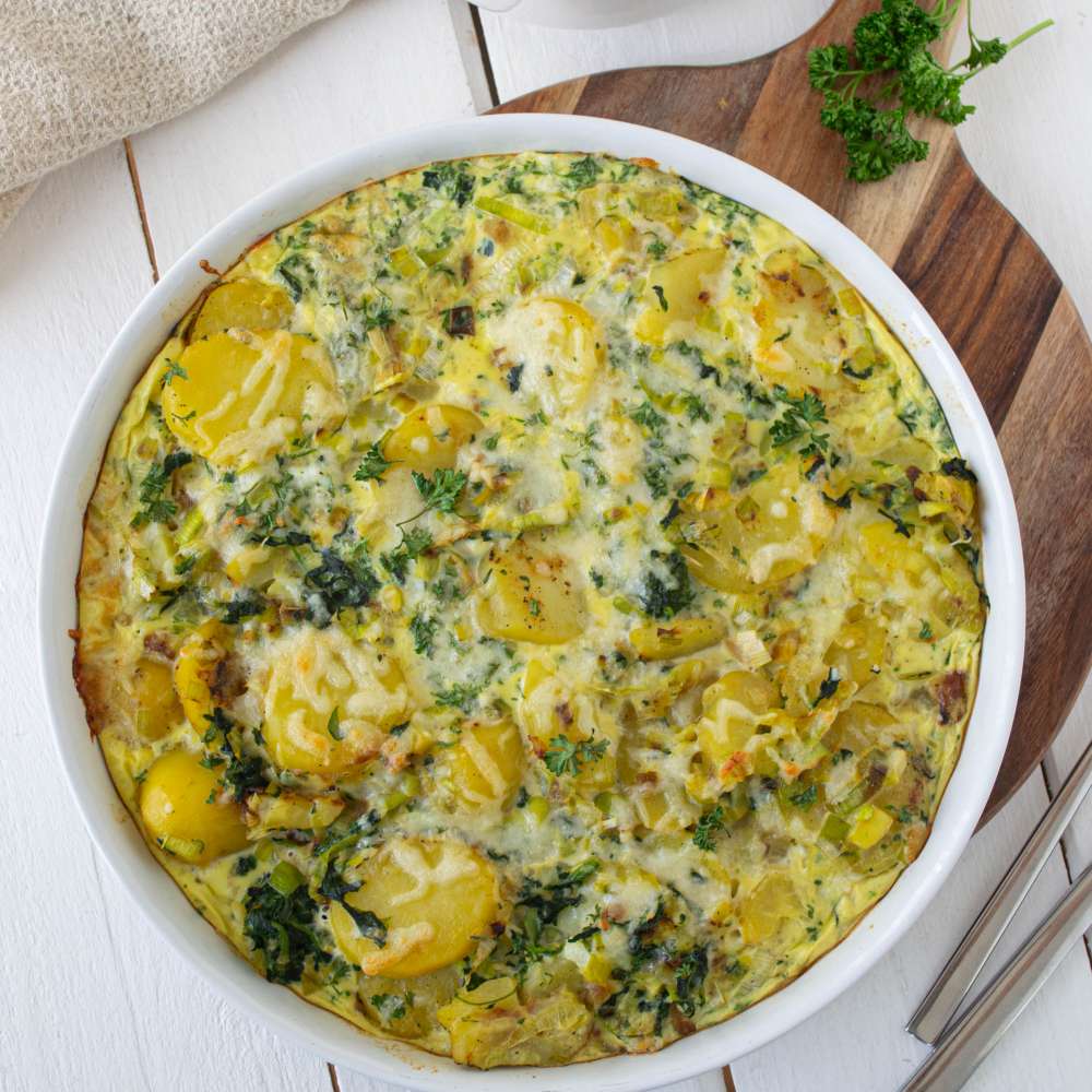 Frittata mit Spinat und Lauch Bärlauch Frühling