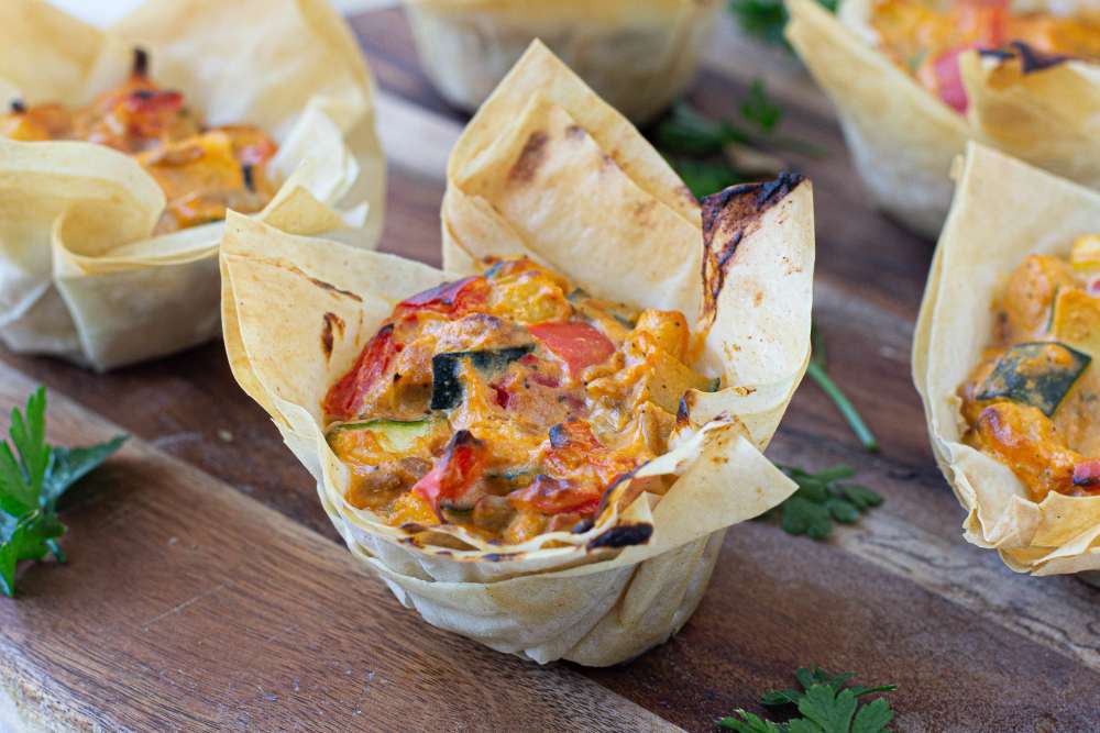 Gemüse Muffins mit Filoteig - vegetarisch