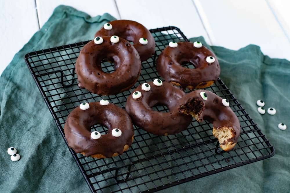 Marmorkuchen Donuts (zuckerreduziert) - Halloween oder Geburtstags Special
