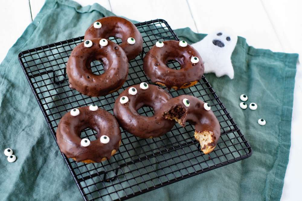 Marmorkuchen Donuts (zuckerreduziert) - Halloween oder Geburtstags Special