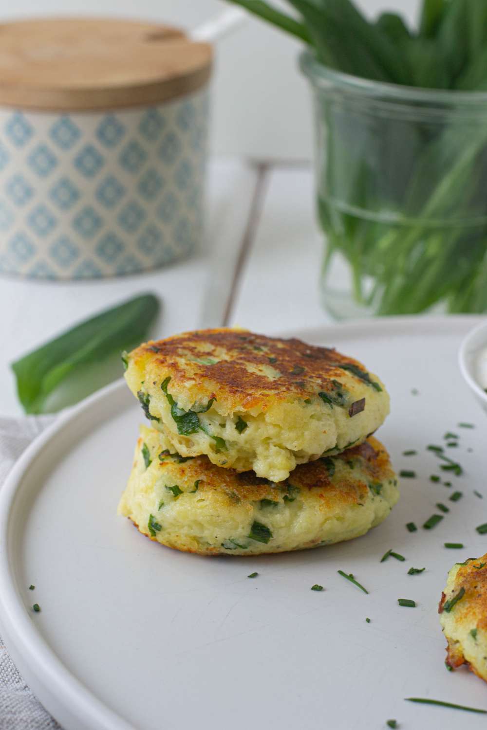 Kartoffel Bärlauch Laibchen mit Topfen (vegetarisch)