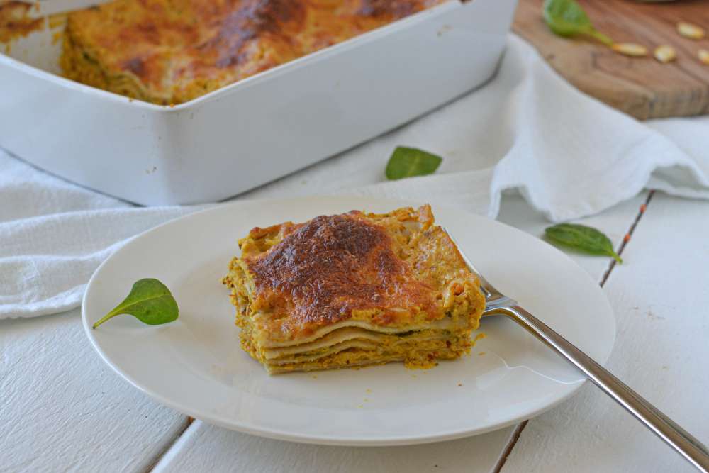 Kürbis Ricotta Lasagne mit Spinat & ohne Béchamelsauce (einfach und vegetarisch)