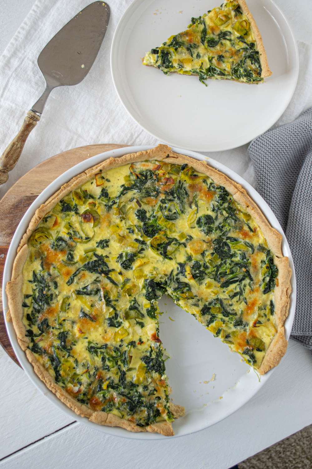 Lauch Spinat Quiche - vegetarisch einfach