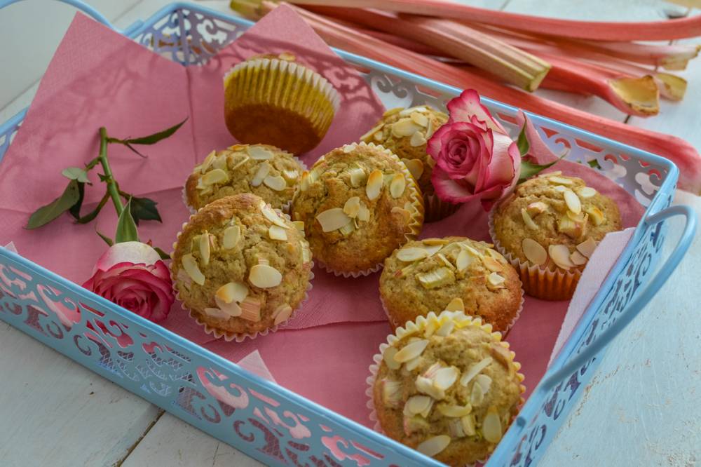 Rhabarber Mandel Muffins