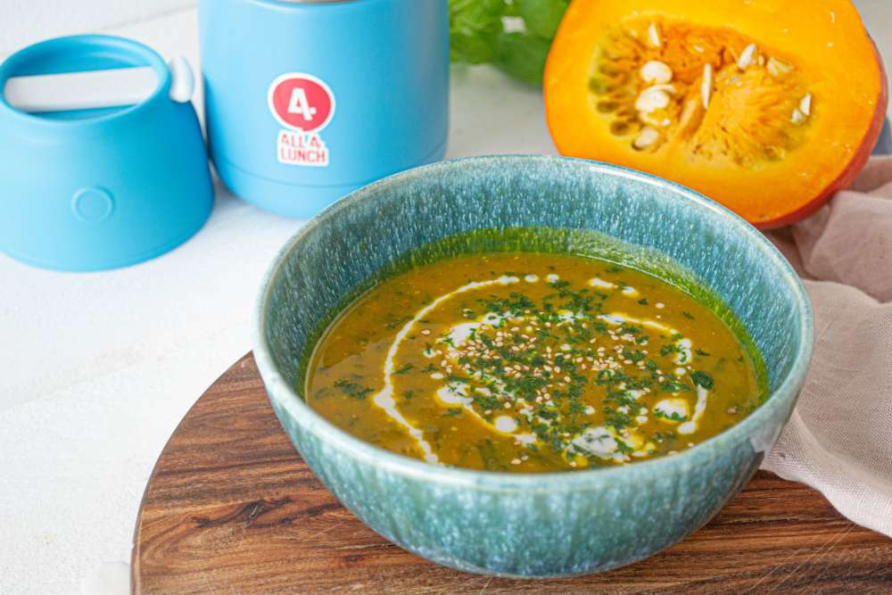Kürbis Kokos Masala Suppe mit All4Lunch