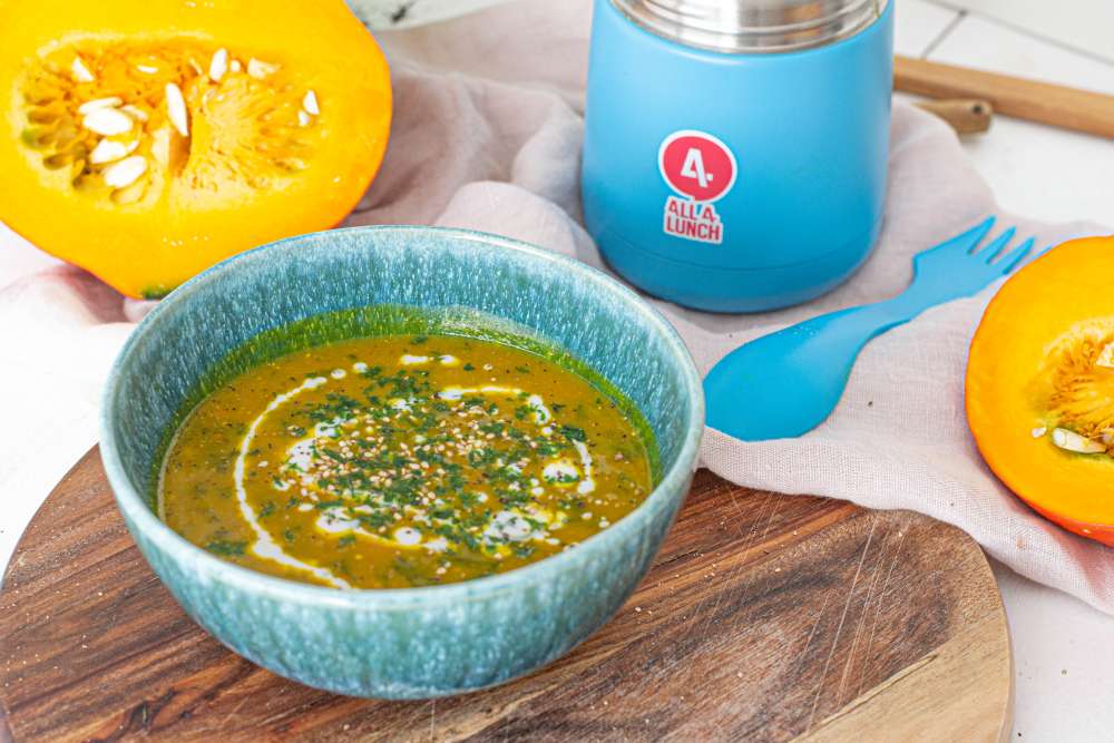 Kürbis Kokos Masala Suppe mit All4Lunch