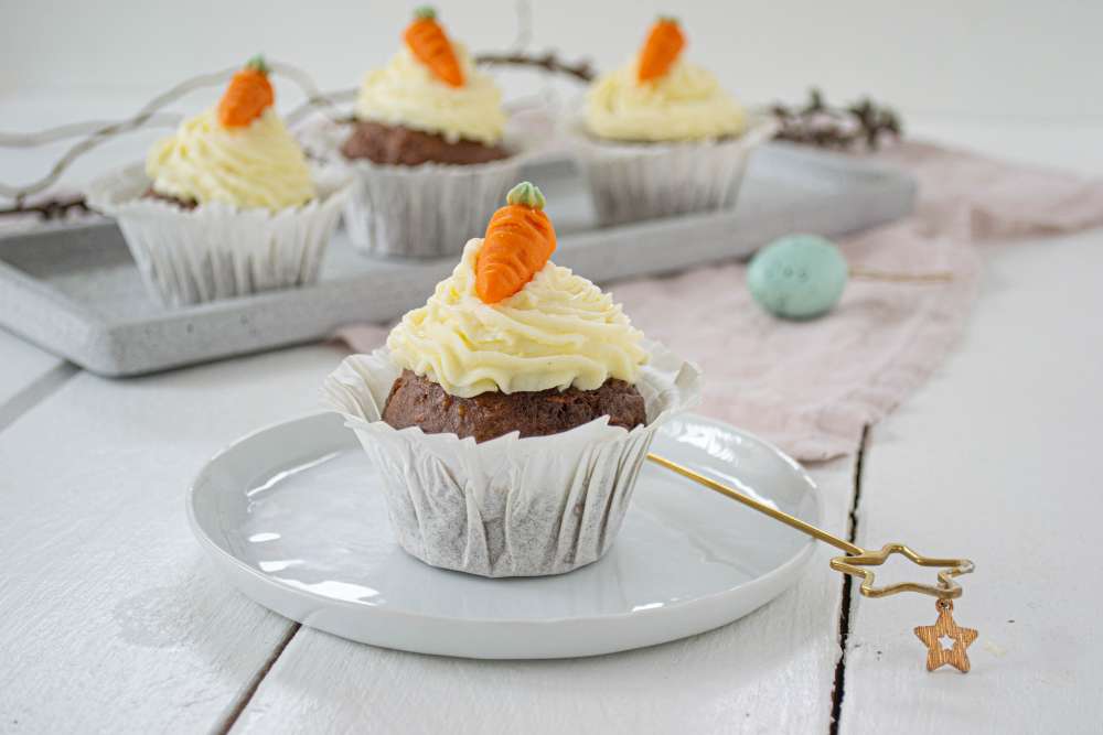 Oster Cupcakes - Schokoladen Karottenkuchen mit weniger Zucker