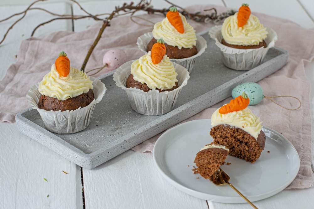 Oster Cupcakes - Schokoladen Karottenkuchen mit weniger Zucker
