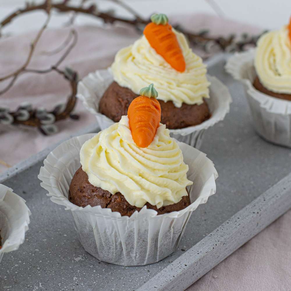 Oster Cupcakes - Schokoladen Karottenkuchen mit weniger Zucker
