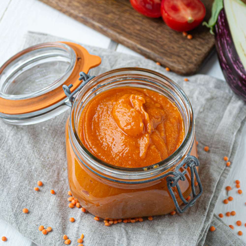 Tomatensauce mit Aubergine und Linsen ohne Stückchen