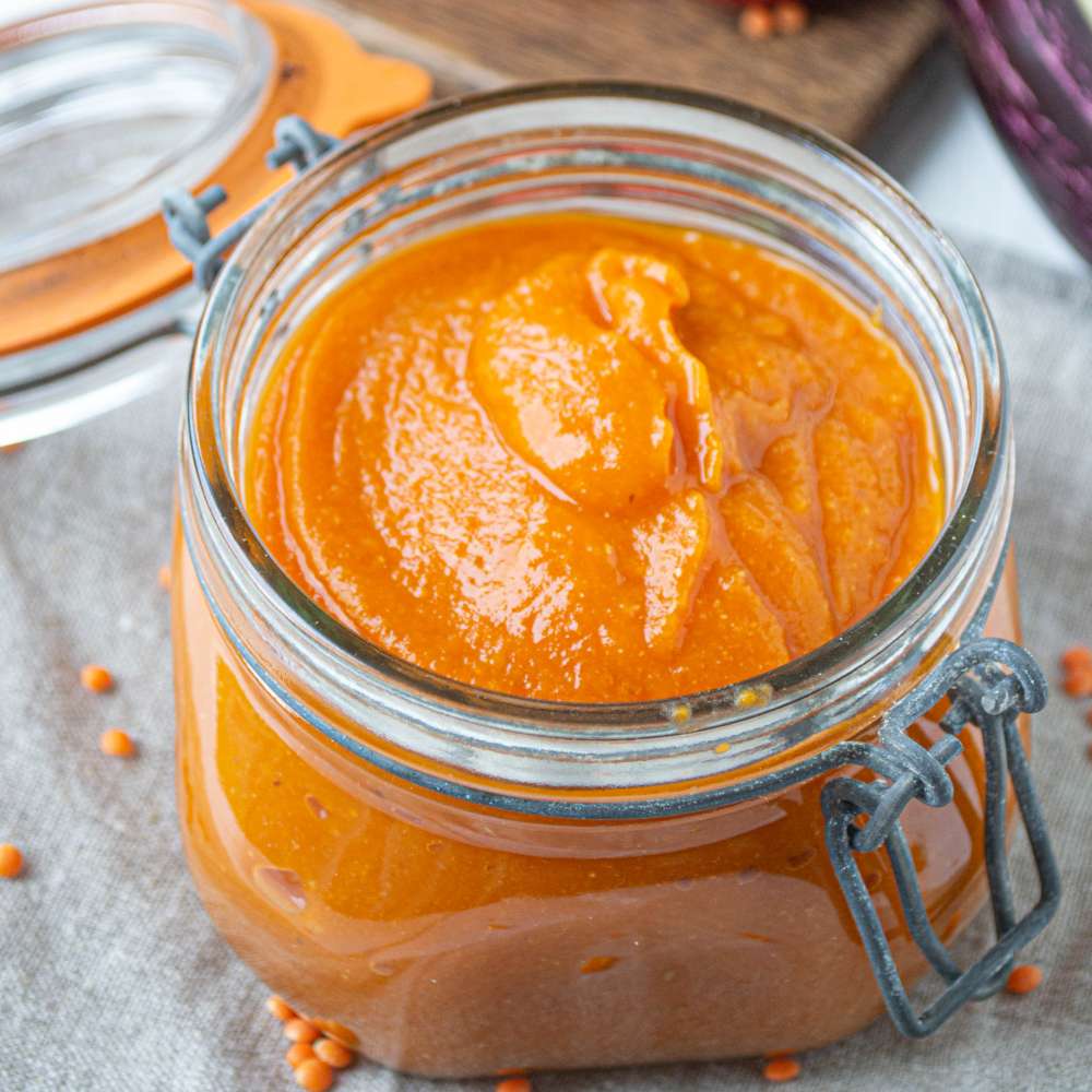 Tomatensauce mit Aubergine und Linsen ohne Stückchen