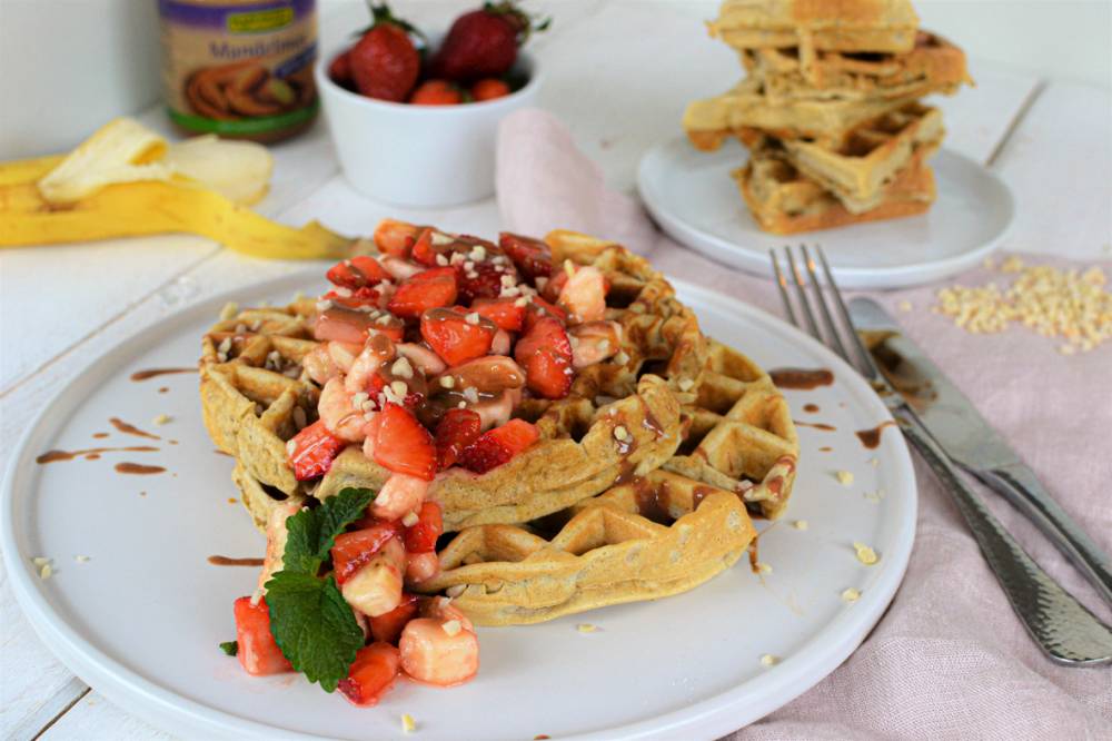 Waffeln mit Haferflocken
