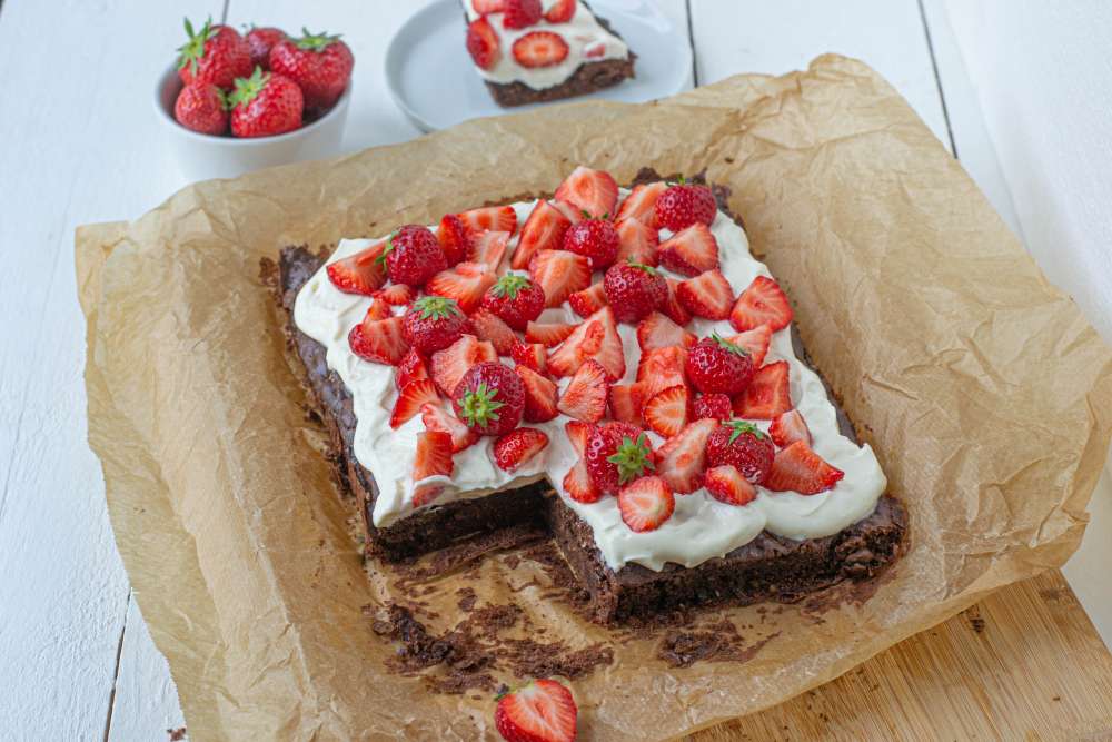 Love to Eat - Erdbeer Schokoladen Brownie mit Mascarponecreme (wenig ...